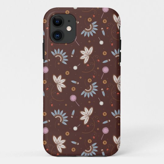 iPhone 5 hoesje - Bruine florale (Achterkant)