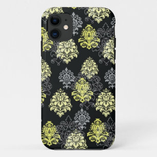 iPhone 5 hoesje-Citron en Black Damask 11 Hoesje