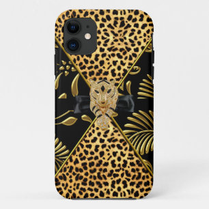 iPhone 5 Hoesje-Mate Gold Black Leopard iPhone 11 Hoesje