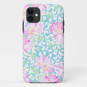 iPhone 5 Hoesje-Mate Hoesje Roze rozen en Butterfl