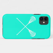 iPhone 5 Lacrosse Sticks Turquoise Case-Mate iPhone Case (Achterkant (horizontaal))