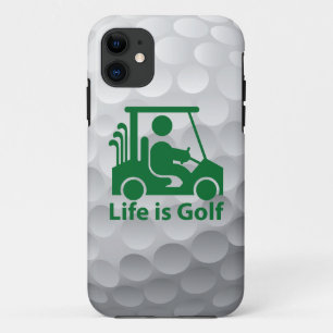 Iphone 5 Life is Golf Coque Green Golfer in Cart