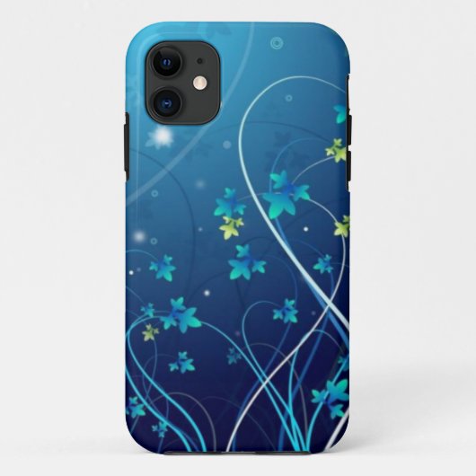 iphone 5 Ocean Blue Flowers hoesje (Achterkant)