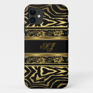 iPhone 5 of 4 Modern Gold Black iPhone 11 Hoesje