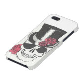 iphone 5 schedel met rozen hoesje (Onderkant)