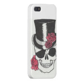 iphone 5 schedel met rozen hoesje iPhone 5 hoesje (Achterkant Rechts)