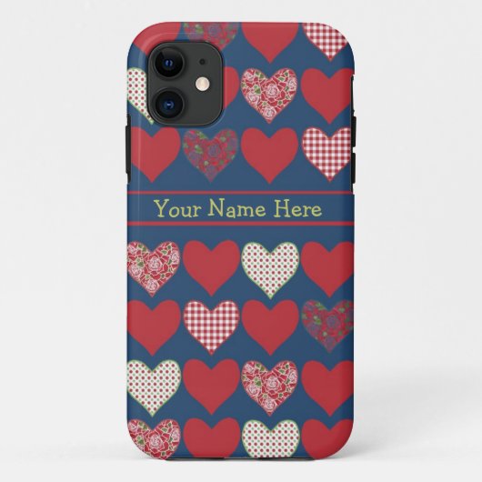 iPhone 5c Case om te personaliseren: harten en Roz (Achterkant)