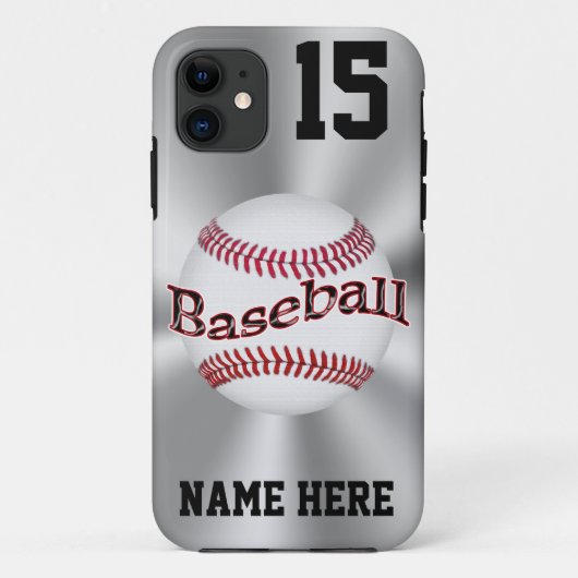 Iphone 5S personnalisé Coque de baseball NOM, NUMB (Dos)