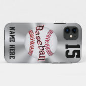 Iphone 5S personnalisé Coque de baseball NOM, NUMB (Dos (Horizontal))
