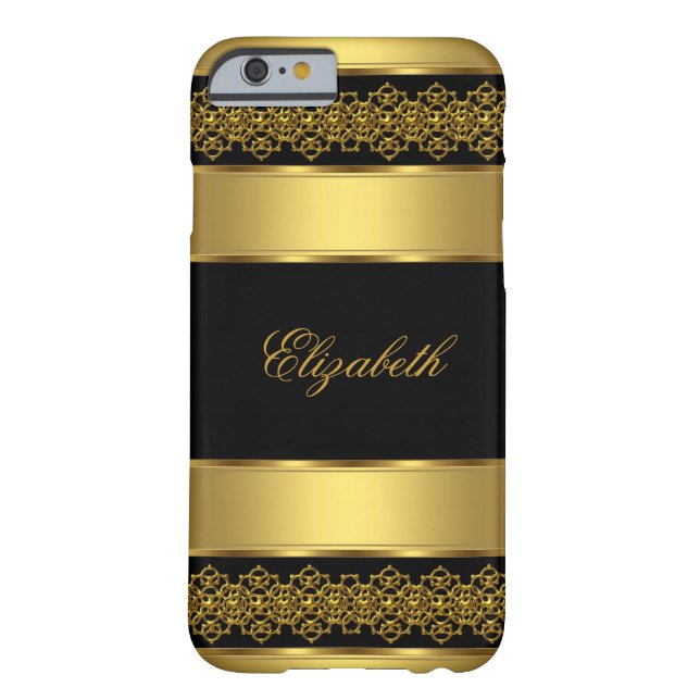 iPhone 6 hoesje Elegant Classy Gold Zwart (Achterkant)
