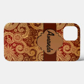 iPhone 6, Tough Xtreme Coque Monogramme Brown des  (Verso (horizontal))