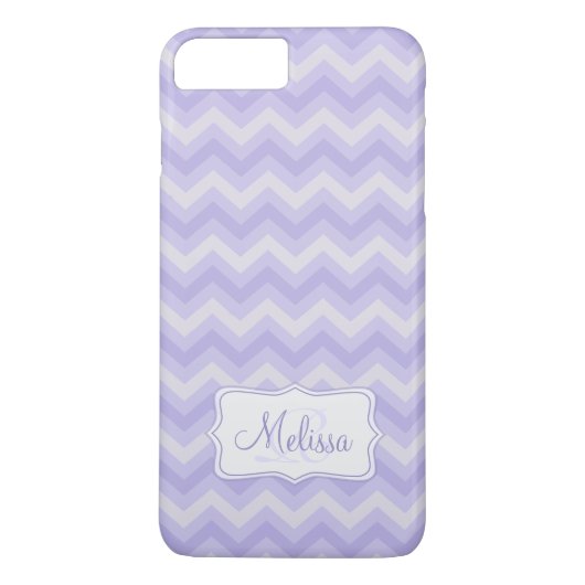 iPhone 7 avec motif en chevron violet plus coque (Dos)