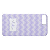 iPhone 7 avec motif en chevron violet plus coque (Dos (Horizontal))