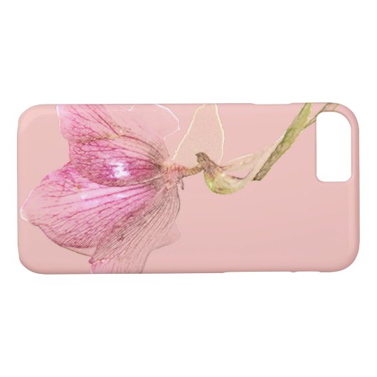 iPhone 7 Coque rose Fleur Design (Dos (Horizontal))