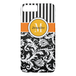 iPhone 7 Hoesje Damascus, Stripes Oranje goud