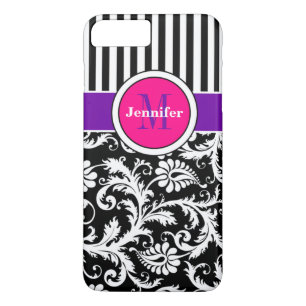 iPhone 7 Hoesje Damast Strepen Roze 3