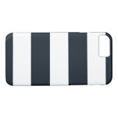 iPhone 7 Hoesje Gestreept Grijs & Wit (Achterkant (Horizontaal))