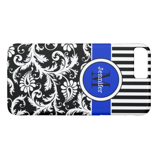 iPhone 7 Hoesje | Schade | Stripes | Blauw (Achterkant (Horizontaal))
