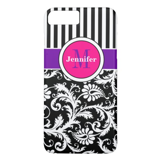 iPhone 7 Hoesje | Schade | Stripes | Roze 3 (Achterkant)