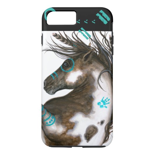 iPhone 7 Plus Cheval Majestic Turquoise par Coque BiHrlE (Dos)