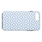 iPhone 8/7 Plus Coque bleu clair et blanc Meander (Dos (Horizontal))