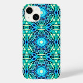 iPhone à motifs bleu et vert / coque ipad (Verso)