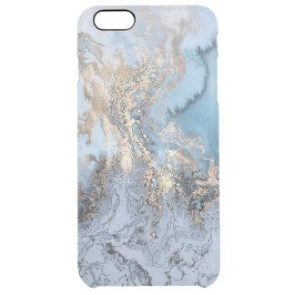 Iphone Abstrait bleu doré marbre 6/6S plus Coque