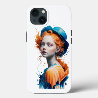 IPhone achterklep kleur 3D meisje ontwerp 13 Hoesje