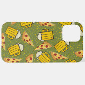 iPhone Bier en Pizza Pattern Hoesje (Achterkant horizontaal)