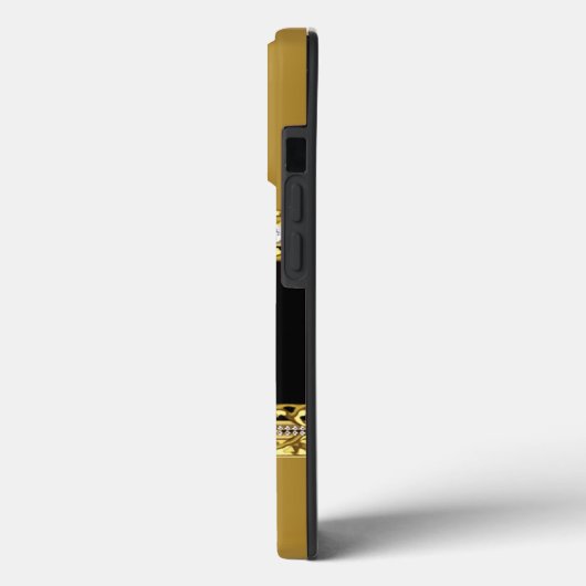 iPhone Black Floral Faux Gold Case-Mate iPhone Case (Achterkant / Links)