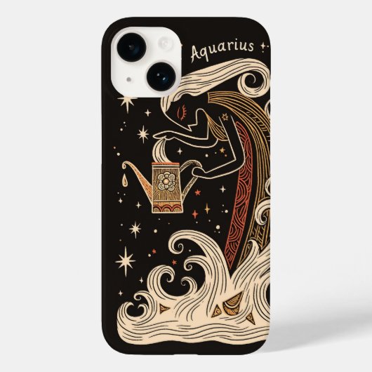 iPhone Case Aquarius tapesHemelse Zodiac Art (Achterkant)