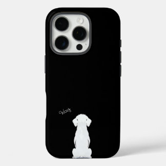 Iphone case black with dog silhouette