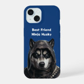 IPhone Case Blue Gepersonaliseerde Ninja Husky iPhone 15 Hoesje (Achterkant)