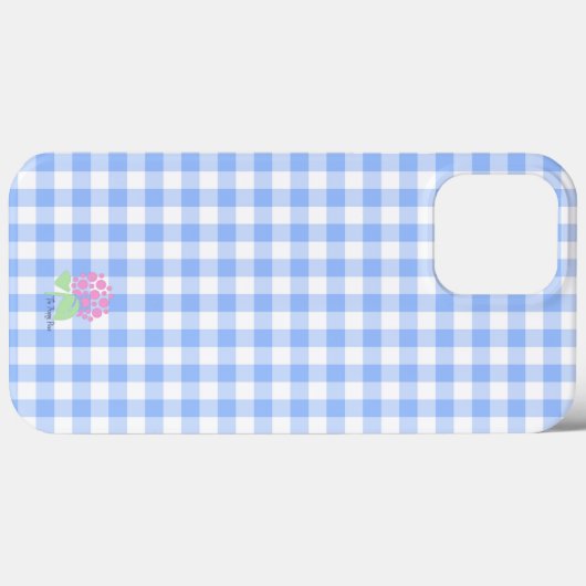 iPhone Case Blue Gingham (Achterkant (horizontaal))