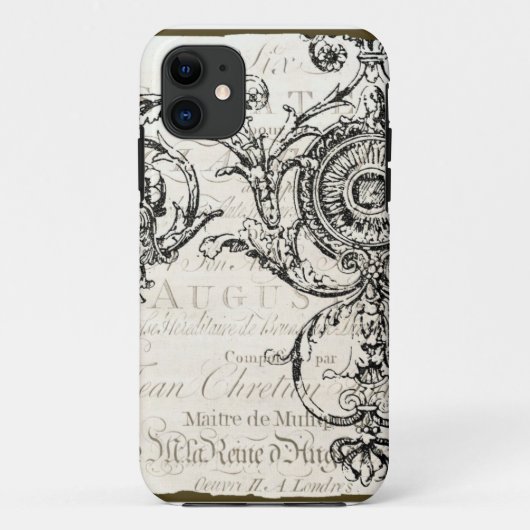 iPhone Case Ephemera French Script (Achterkant)