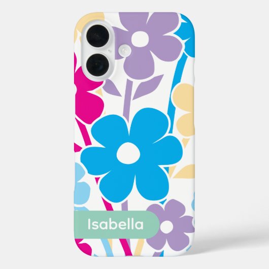 iPhone case floral colorful pattern aesthetic (Achterkant)