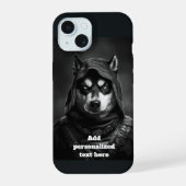 IPhone Case gepersonaliseerd zwart | Ninja Husky iPhone 15 Hoesje (Achterkant)