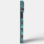 iPhone Case - Marble Blue Blauwgroen Gold Veins (Achterkant / Rechts)