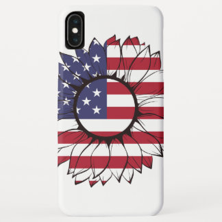 iPhone case met Amerikaanse vlag sunflower, 4 juli