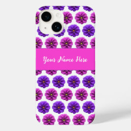 Iphone case - Roze en paarse bloemen