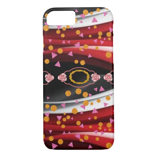 IPhone Cases Abstract Rood Zwart Wit (Achterkant)