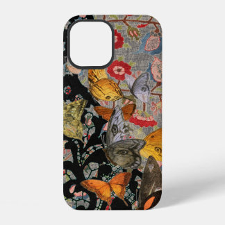 iPHONE CASES William Morris BLACK LACE BUTTERFLIES 12 Hoesje