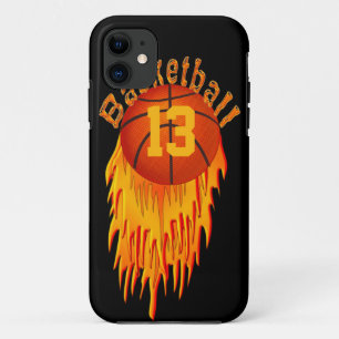 iPhone cool 5 Coques pour garçons, Flaming Basketb