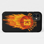 iPhone cool 5 Coques pour garçons, Flaming Basketb (Dos (Horizontal))