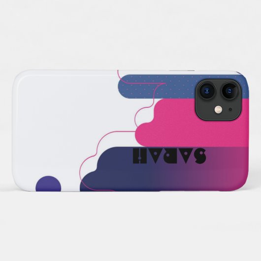 iPhone / coque ipad BAUHAUS ROSE POINTS BLANCS POU (Dos (Horizontal))