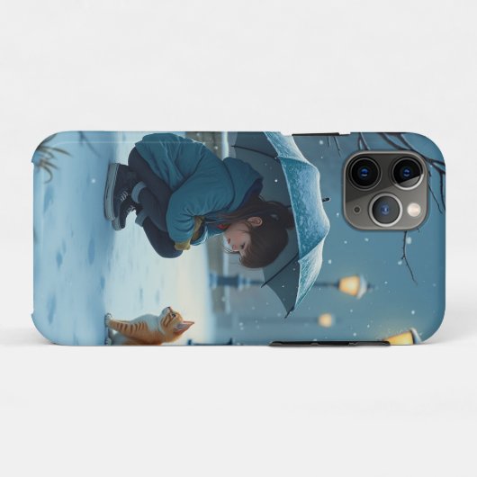 iPhone / coque ipad Fille et chat (Dos (Horizontal))
