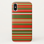 iPhone / coque ipad rayé rouge, vert et blanc (Dos)