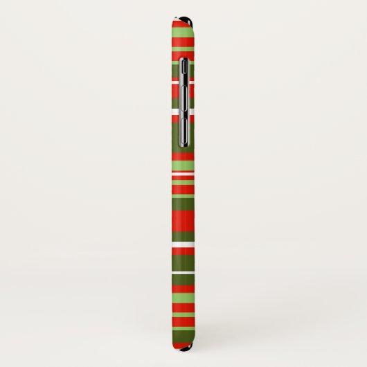 iPhone / coque ipad rayé rouge, vert et blanc (Dos/Gauche)