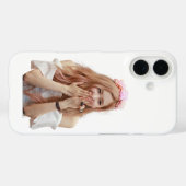 iphone coque personnalisé 16 rose noir rose (Verso (horizontal))