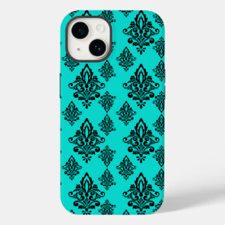Iphone Damask Hoesje - Donker Blauwgroen